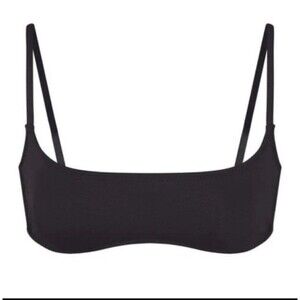 Skims Swim Micro Scoop Bikini Top Onyx